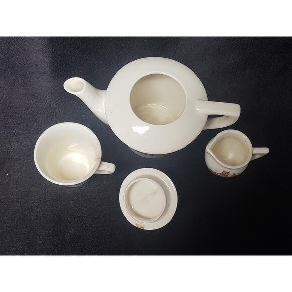 Vintage Sylvan Childs Nursery Rhyme Tea Set | Cup Tea Pot - Saucer Kids Play Set - Picture 3 of 16